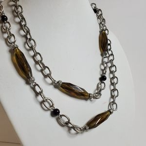 Lia Sophia Elongated Beaded Necklace